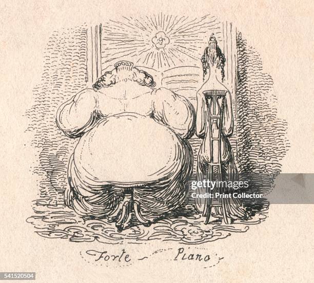 Forte Piano', 1829. From Scraps & Sketches by George Cruikshank. [George Cruikshank, London, 1829] Artist: George Cruikshank.