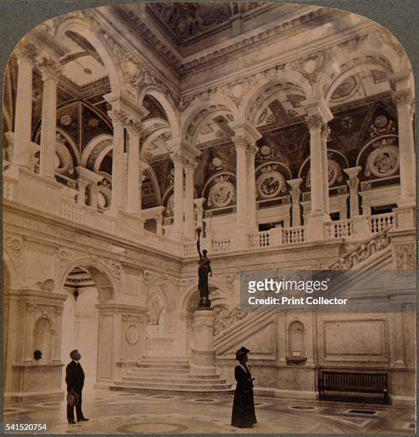 Decorative splendors of the Entrance Hall of the great Congressional Library, Washington, U.S.A.', 1904. [Underwood & Underwood, New York, London,...