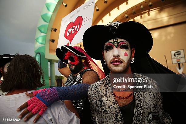 Members of the Sisters of Perpetual Indulgence attend a memorial service on June 19, 2016 in Orlando, Florida. The Sisters of Perpetual Indulgence...