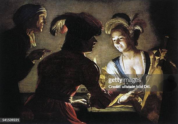 Paintings Honthorst, Gerrit van *1590-1656+ Painter, Netherlands painting 'The Matchmaker' - 1625