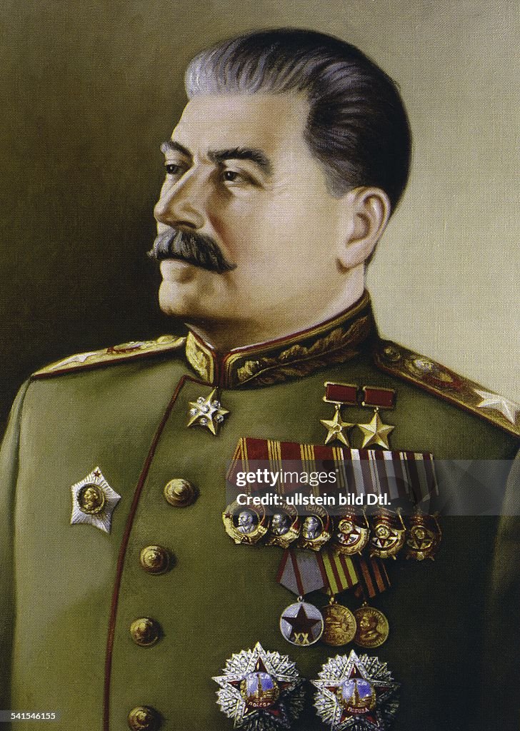 Joseph Stalin, nee: Joseph Vissarionovich Jugashvili, *21.12.1879-05.03.1953+, politician, Generalissimo of the Soviet Union, 1922-1953 General Secretary / First Secretary of the Central Committee of the Communist Party of the Soviet Union, portrait