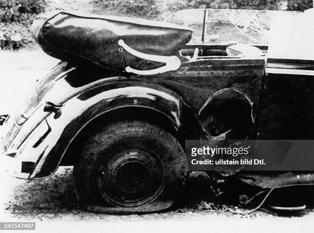 German Nazi officer and chief of the Gestapo. The car Heydrich was driving in Prague, Czechoslovakia, when he was mortally wounded by a grenade...
