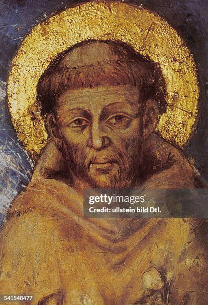 Francis of Assisi Mural paintings & frescos Saint Francis of Assisi 1181/82 - 1226 - fresco by Cimabue in Assisi - 13th century