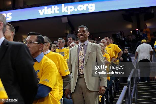 Mayor of Sacramento Kevin Johnson attends Game Seven of the 2016 NBA Finals between the Cleveland Cavaliers and Golden State Warriors on June 19,...