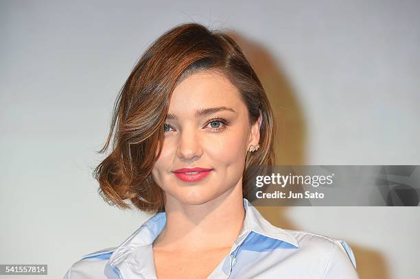 Miranda Kerr attends the promotional event for 'Marukome Miso' at Shangri-La Hotel on June 20, 2016 in Tokyo, Japan.