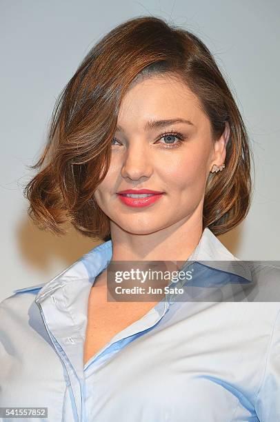 Miranda Kerr attends the promotional event for 'Marukome Miso' at Shangri-La Hotel on June 20, 2016 in Tokyo, Japan.