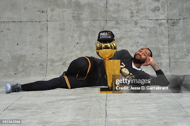 Mo Williams of the Cleveland Cavaliers poses for a portrait after winning the NBA Championship against the Golden State Warriors during the 2016 NBA...