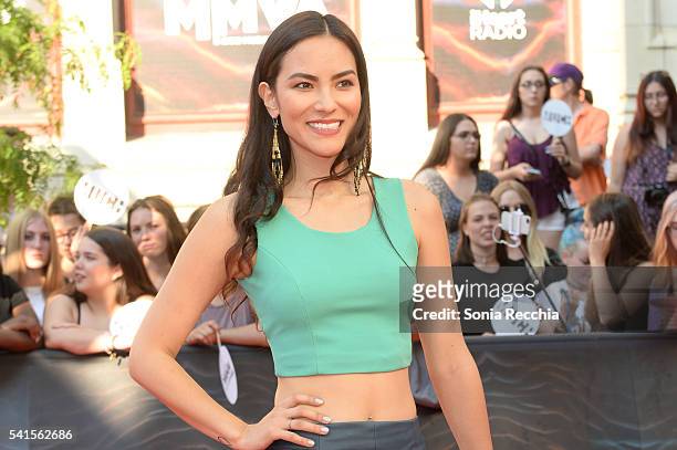 Jessica Matten arrives at the 2016 iHeartRADIO MuchMusic Video Awards at MuchMusic HQ on June 19, 2016 in Toronto, Canada.