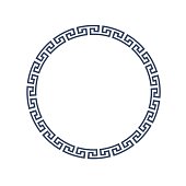 Decorative round frame for design in Greek style