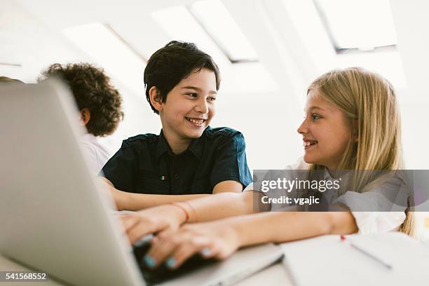 kids coding in school - kid coding stock pictures, royalty-free photos & images