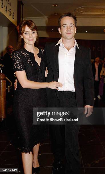 Matthew McFadyen and wife Keeley Daws attend the Irish Premiere of "Pride and Prejudice" in the Savoy Cinema on September 1, 2005 in Dublin, Ireland.