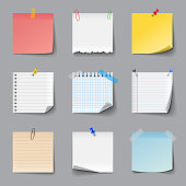 Post it notes icons vector set