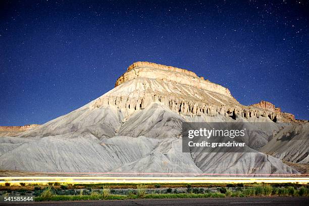 star detailed night image of mt. garfield, palisade colorado - fruita colorado stock pictures, royalty-free photos & images