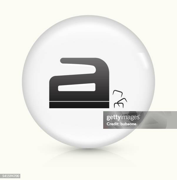 stapler icon on white round vector button - stapler stock illustrations
