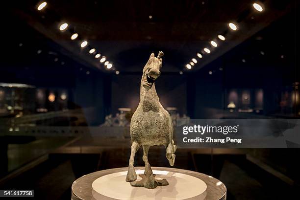 Bronze Flying Horse, from East Han Dynasty, is exhibited in Gansu Provincial Museum, which depicts a galloping horse treading on a flying swallow and...