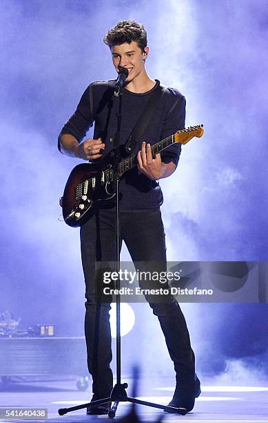 Shawn Mendes at the 2016 iHeartRADIO MuchMusic Video Awards at MuchMusic HQ on June 19, 2016 in Toronto, Canada.