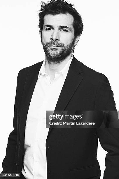 Actor Gregory Fitoussi is photographed for Self Assignment on February 2, 2016 in Paris, France.