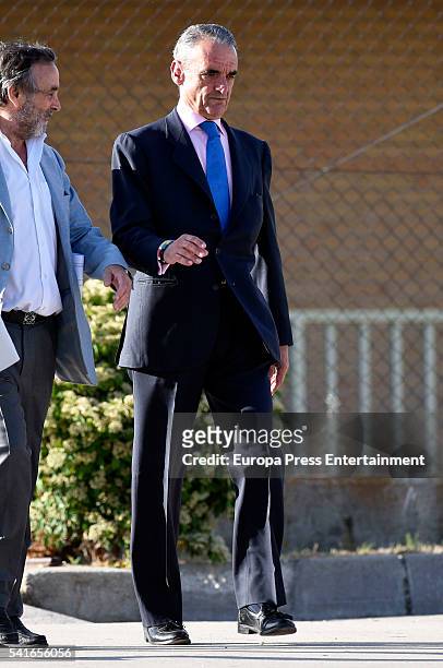 Mario Conde leaves the prison of Soto del Real after paying a bail of 300,000 euros on June 17, 2016 in Soto del Real, Spain. Former Chairman of...