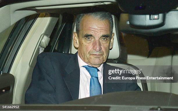 Mario Conde leaves the prison of Soto del Real after paying a bail of 300,000 euros on June 17, 2016 in Soto del Real, Spain. Former Chairman of...