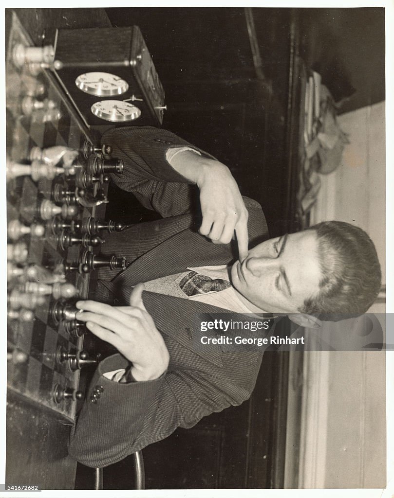 Leo Schachter Playing in Annual Boys Chess Tournament