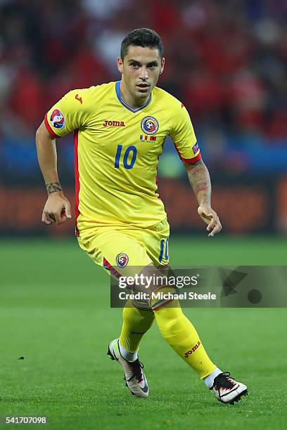 Nicolae Stanciu of Romania during the UEFA EURO 2016 Group A match between Romania and Albania at Stade des Lumieres on June 19, 2016 in Lyon, France.