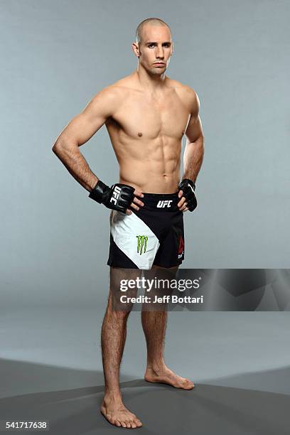 Rory MacDonald of Canada poses for a portrait during a UFC photo session at the Brookstreet Hotel on June 15, 2016 in Ottawa, Ontario, Canada.