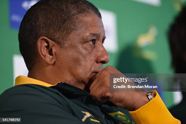 Eastern Cape , South Africa - 20 June 2016; South Africa head coach Allister Coetzee during a press conference in Port Elizabeth, South Africa.