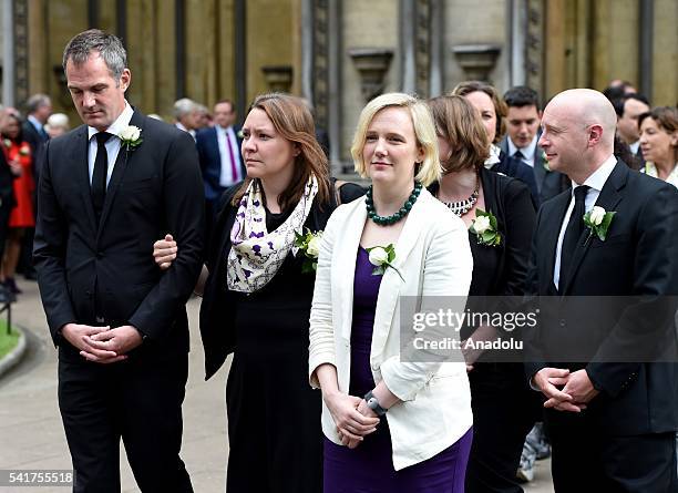 Politicians attend the remembrance service for Jo Cox at St Margaret's church in Westminster Abbey on June 20, 2016 in London, England.