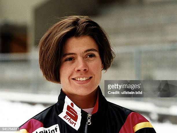 Sportlerin, Eisschnellauf D- Porträt- 1996