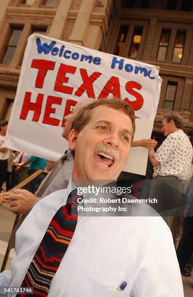 Texas Democrats, including Lon Burnham of Fort Worth, returned to the State Capitol in Austin after hiding out in Ardmore, Oklahoma, all week to...