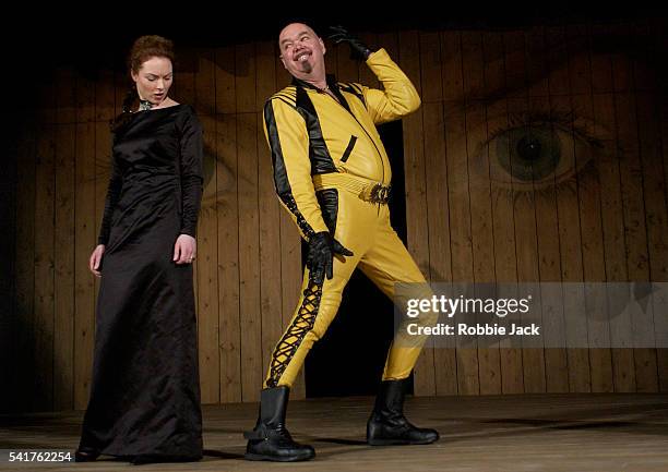 Aislin McGuckin and Richard Cordery in the Royal Shakespeare Company production Twelfth Night at the Royal Shakespeare Theatre, Stratford-upon-Avon.