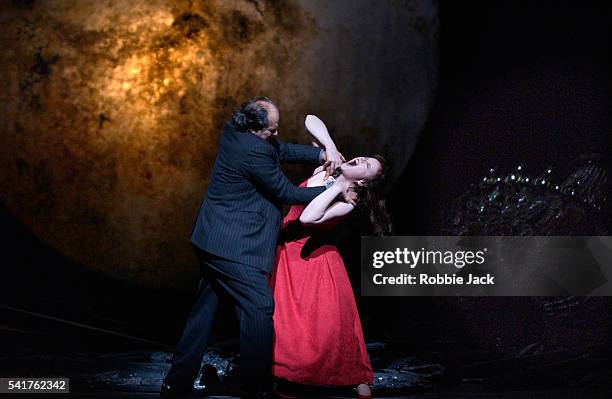 Albert Dohmen and Petra Lang in the Royal Opera production of Duke Bluebeard's Castle at the Royal Opera House, Covent Garden, London.