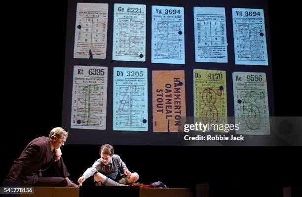 John Graham-Hall and William Sheldon in a production of the modern opera Man and Boy: Dada by Michael Nyman at the Almeida Theatre in London.