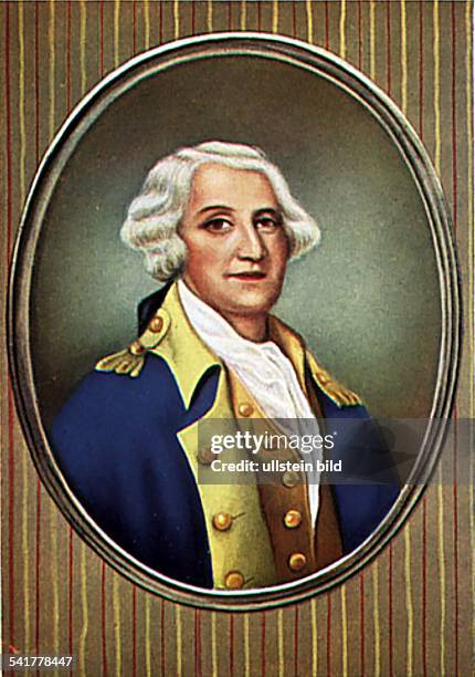 Politiker, USA1.Präsident 1789-1797- Anonyme zeitg. Miniatur