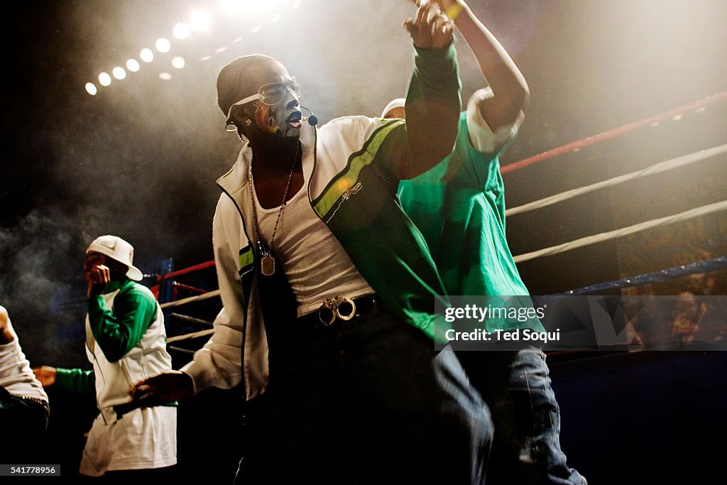 Crump Rize Krumpers perform together on stage during the Battlezone 2005... News ...
