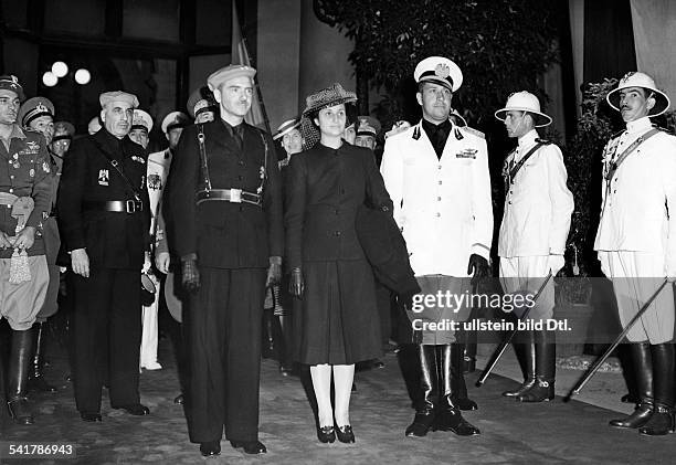 Suner, Ramon Serrano - Politician, Spain*12.09..2003+ arrival in Rome, from left: Suner, his wife and Foreign Minister Galeazzo Count Ciano - Vintage...