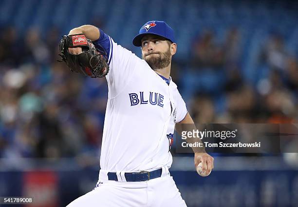 Scott Diamond of the Toronto Blue Jays delivers a pitch in the ninth inning during MLB game action against the Philadelphia Phillies on June 13, 2016...