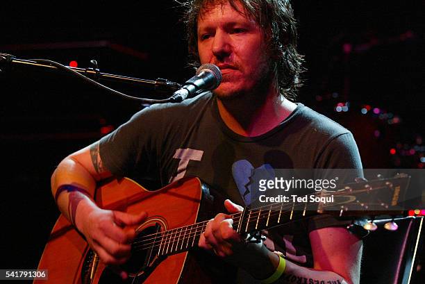 Singer-songwriter Elliott Smith performs on stage at the LA Weekly Music Awards Show. Smith was found dead by his girlfriend in their Los Angeles...