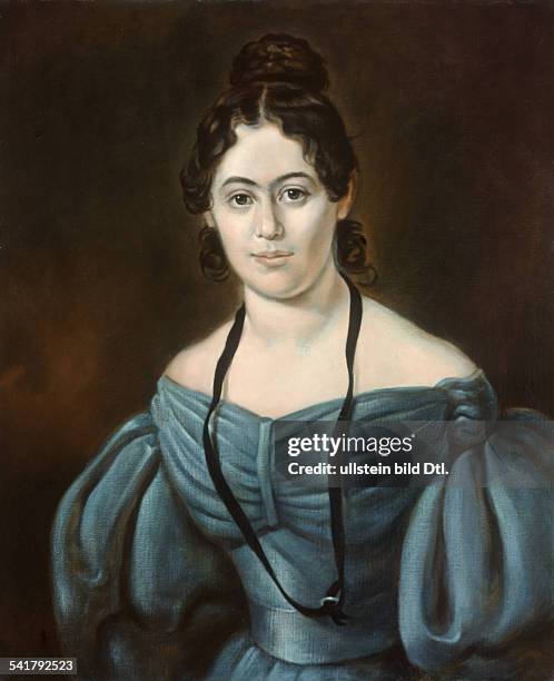 Jenny Marx*1814-1881+Ehefrau von Karl Marx- Porträt in schulterfreiem KleidGemälde- 1835
