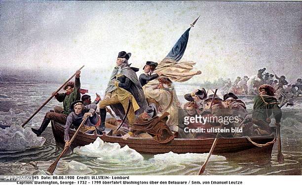 Politiker, USA1. Präsident der USA 1789-1796Oberbefehlshaber der Continental Army im Amerikanischen Unabhängigkeitskrieg - Überfahrt Washingtons mit...