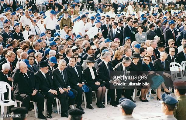 Politiker, Arbeitspartei, IsraelBeim Begräbnis des ermordetenisraelischen Premierministers :Bundeskanzler Helmut Kohl,Bundespräsident Roman Herzog,...