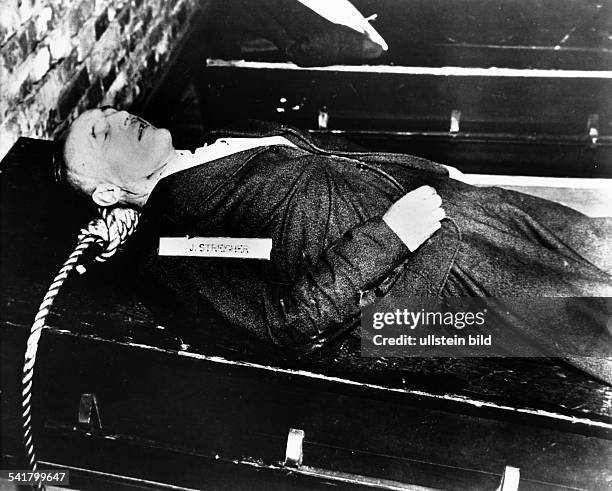 Politiker, D- J. Streicher nach der Hinrichtung im Stadtgefängnis Nürnberg