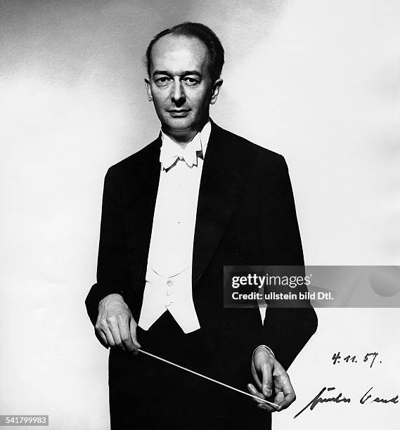 Wand, Guenter *-+Dirigent, DPortrait: Studioaufnahme mit Taktstock- 1957