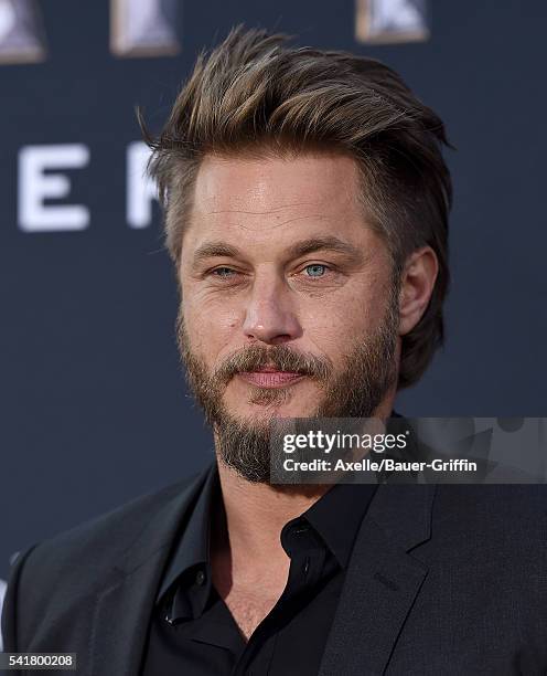 Actor Travis Fimmel arrives at the premiere of Universal Pictures' 'Warcraft' at TCL Chinese Theatre IMAX on June 6, 2016 in Hollywood, California.