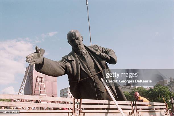 Toppling of Lenin Statue in Lithuania