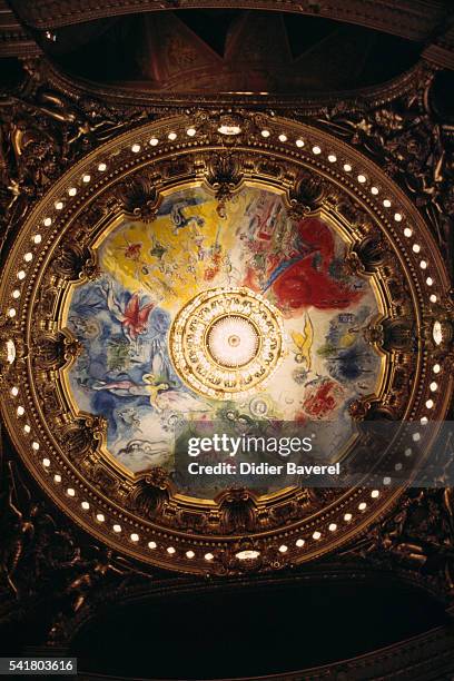 The ceiling of the Garnier opera house was painted by artist Marc Chagall in 1964.