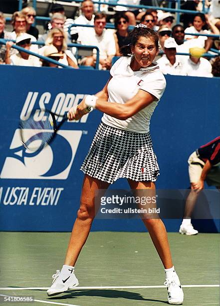 COL1973Tennisspielerin, YU/USAmit typischem Gesichtsausdruck,während der US-Open- 00.00.1995