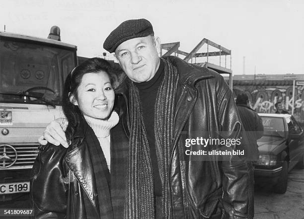 Hackman, Gene *-Schauspieler, USA- mit seiner Ehefrau Betsy- Maerz 1989