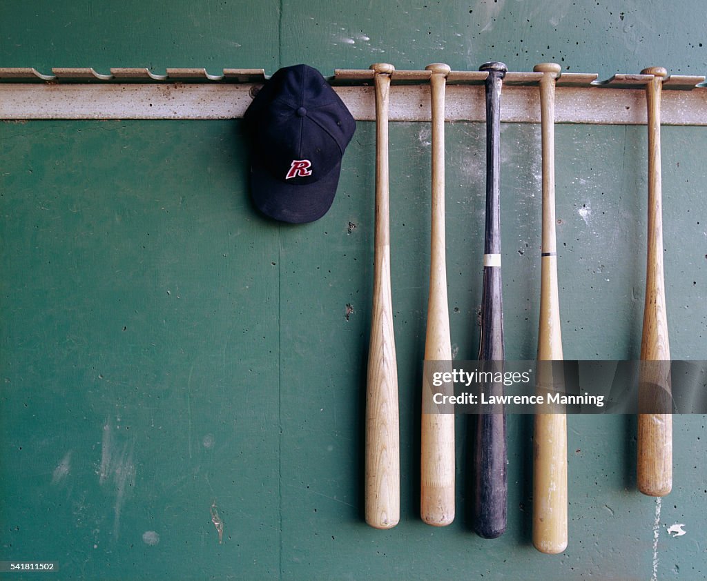 Baseball Bats and Hat Hanging