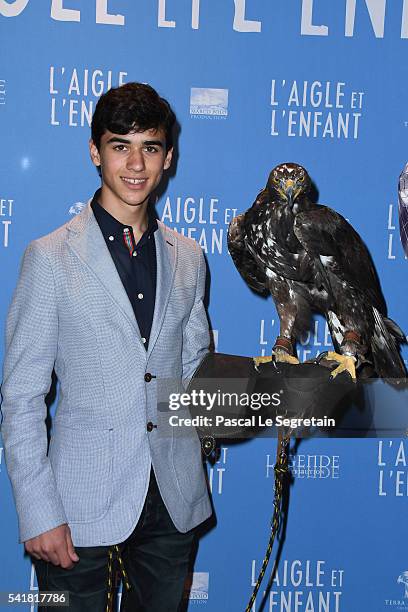 Actor Manuel Camacho attends the "L'Aigle et l'enfant" Paris premiere at Gaumont Capucines on June 19, 2016 in Paris, France.